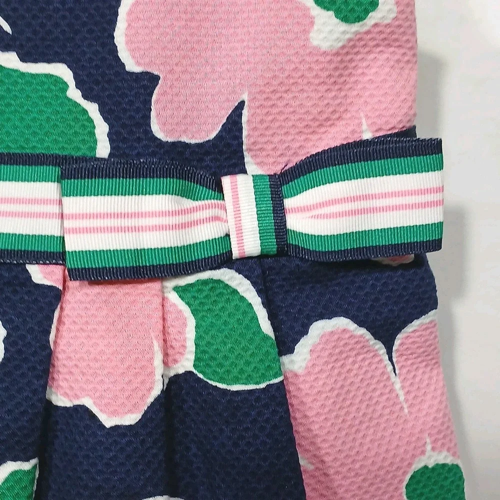 Janie and Jack Floral Seersucker Dress‎ 2T Navy Pink Coastal Preppy Sleeveless